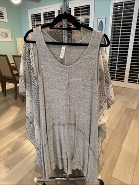 Heath Ceramics heather gray asymmetrical sleeveless dress